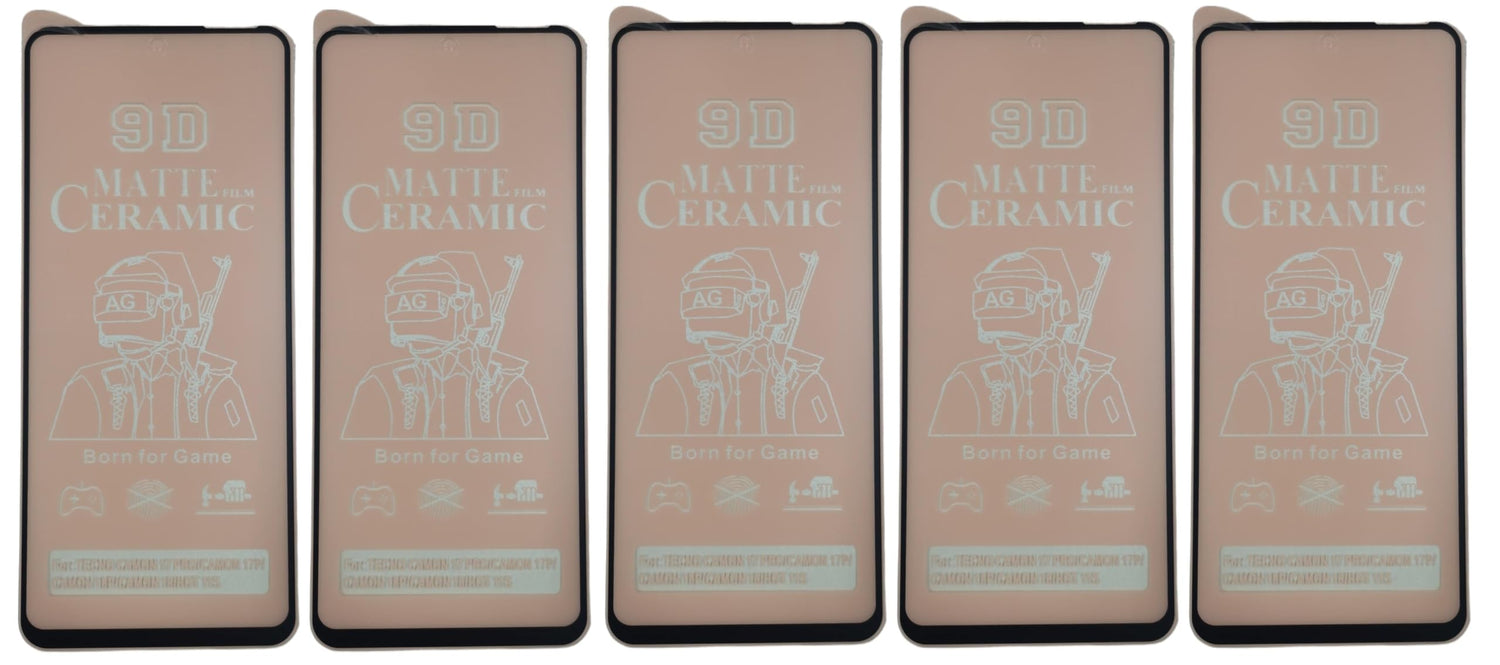 Five matte ceramic screen protectors.