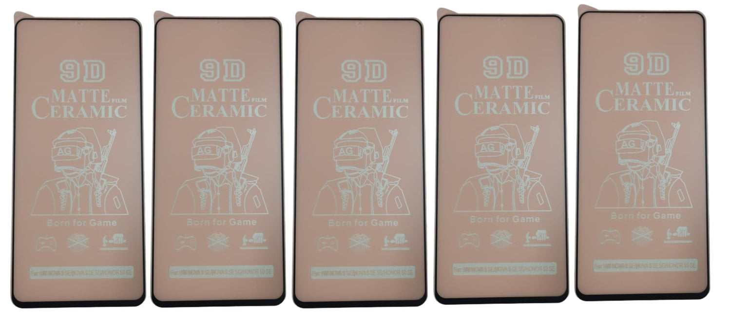 Five matte ceramic screen protectors.