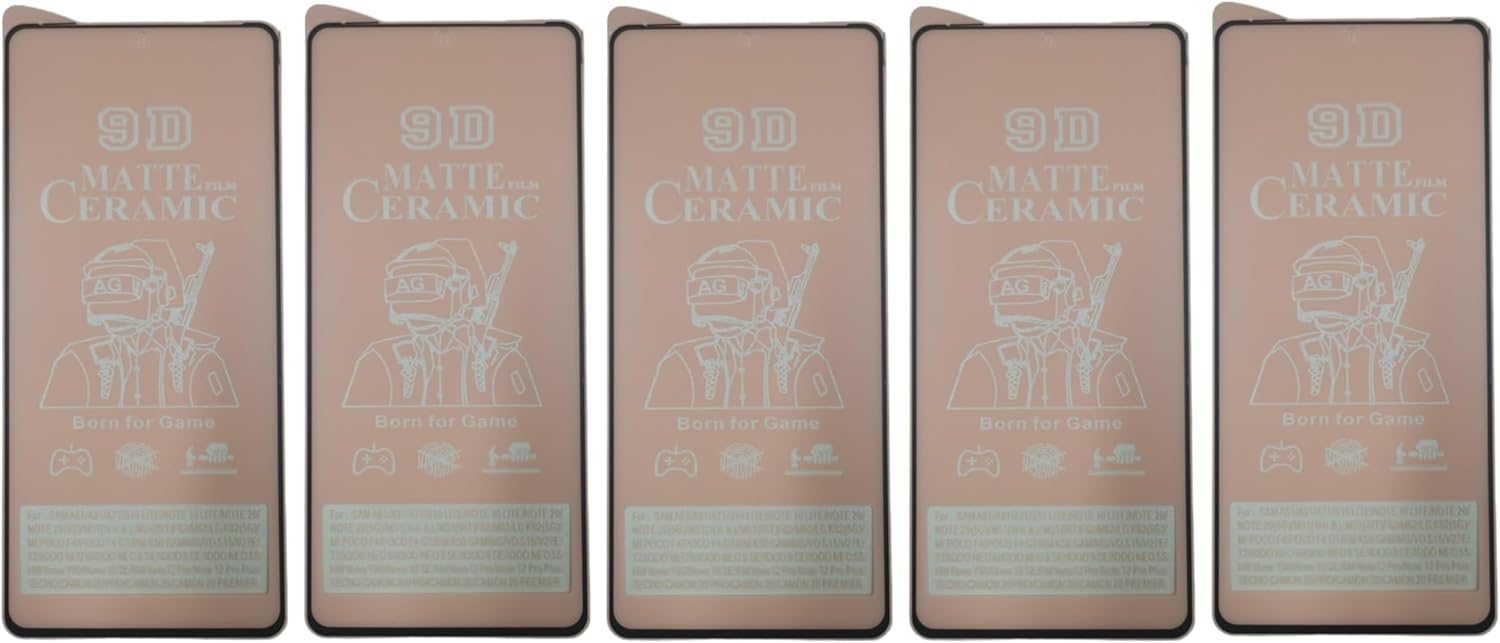 Five matte ceramic screen protectors.