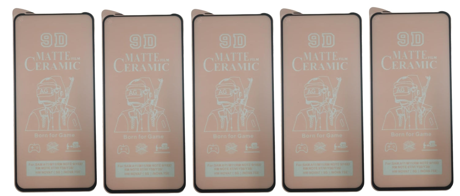Five matte ceramic screen protectors.