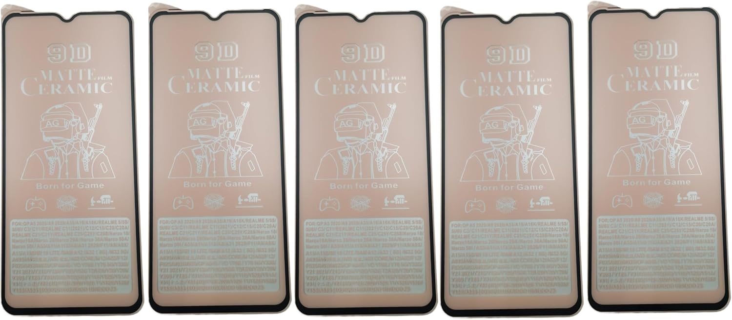Five matte ceramic screen protectors.