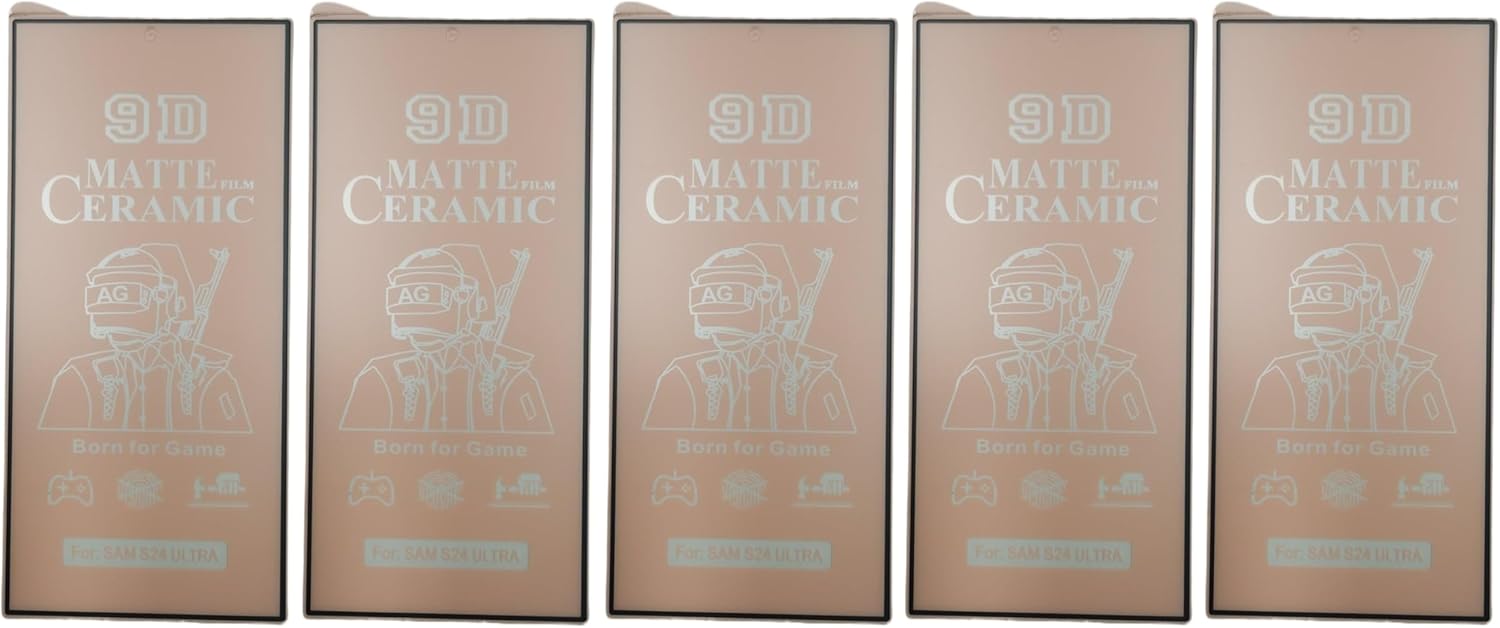 Five matte ceramic screen protectors.