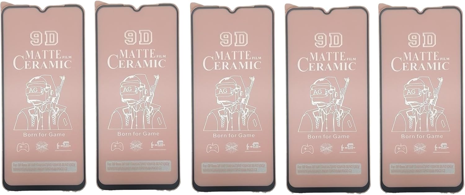 Five matte ceramic screen protectors.