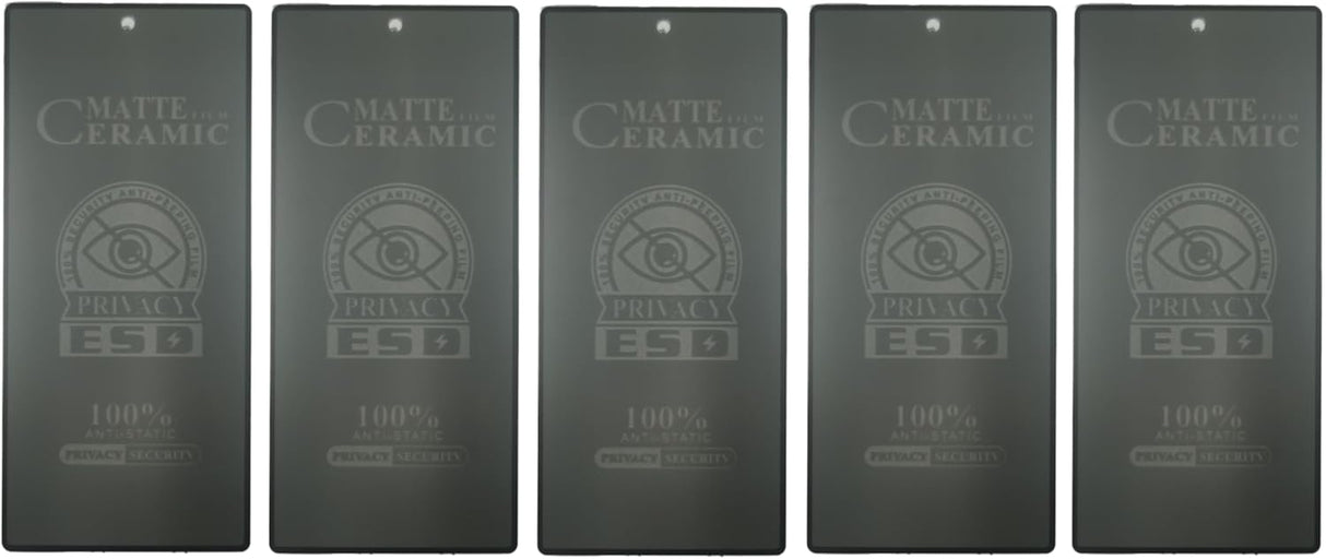 Five matte ceramic screen protectors.