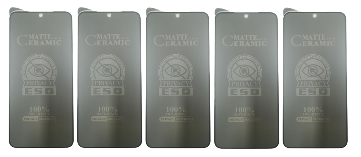 Five matte ceramic screen protectors.