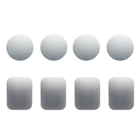 a set of four white and gray foam balls