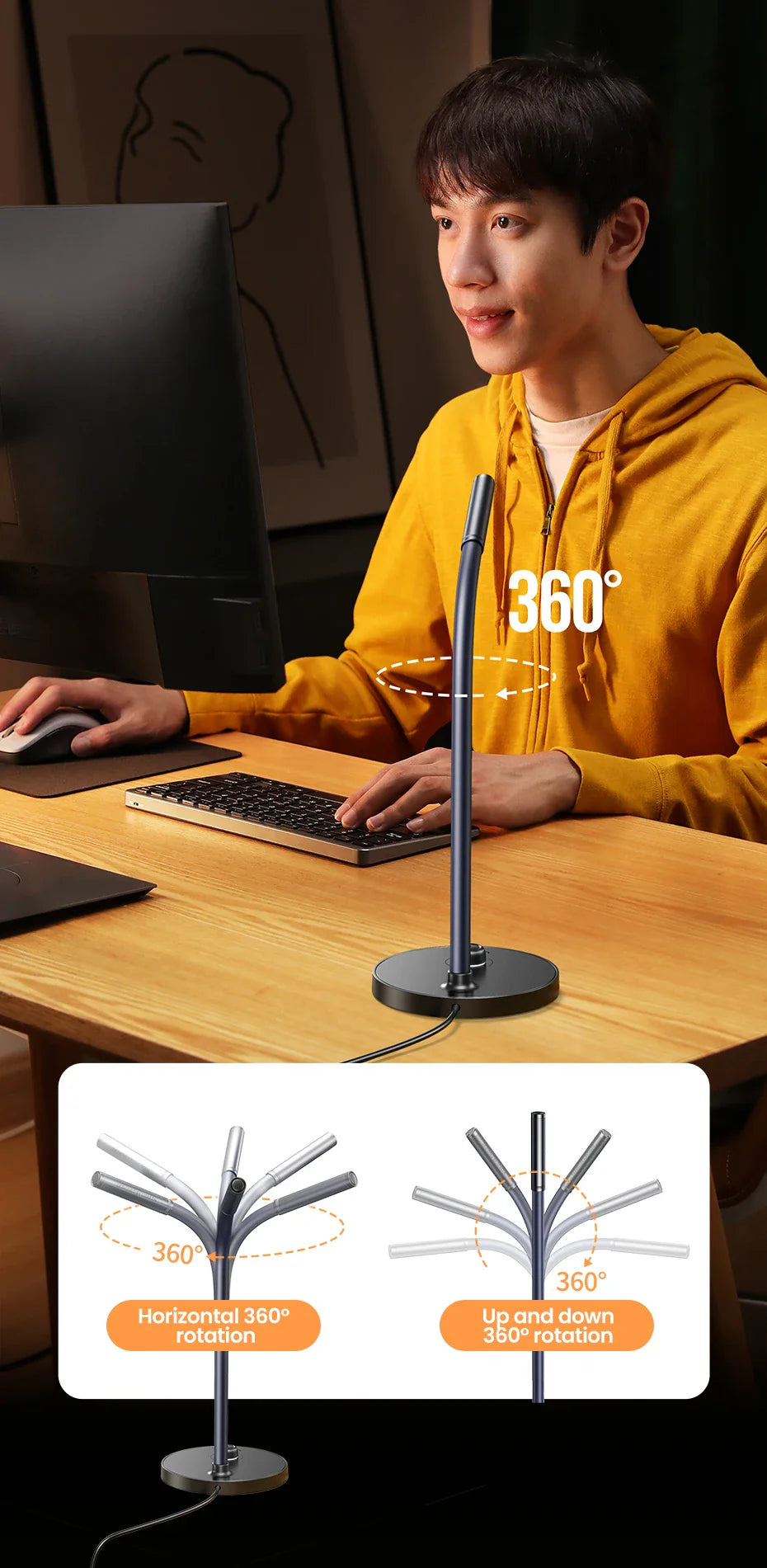 Flexible desk microphone.