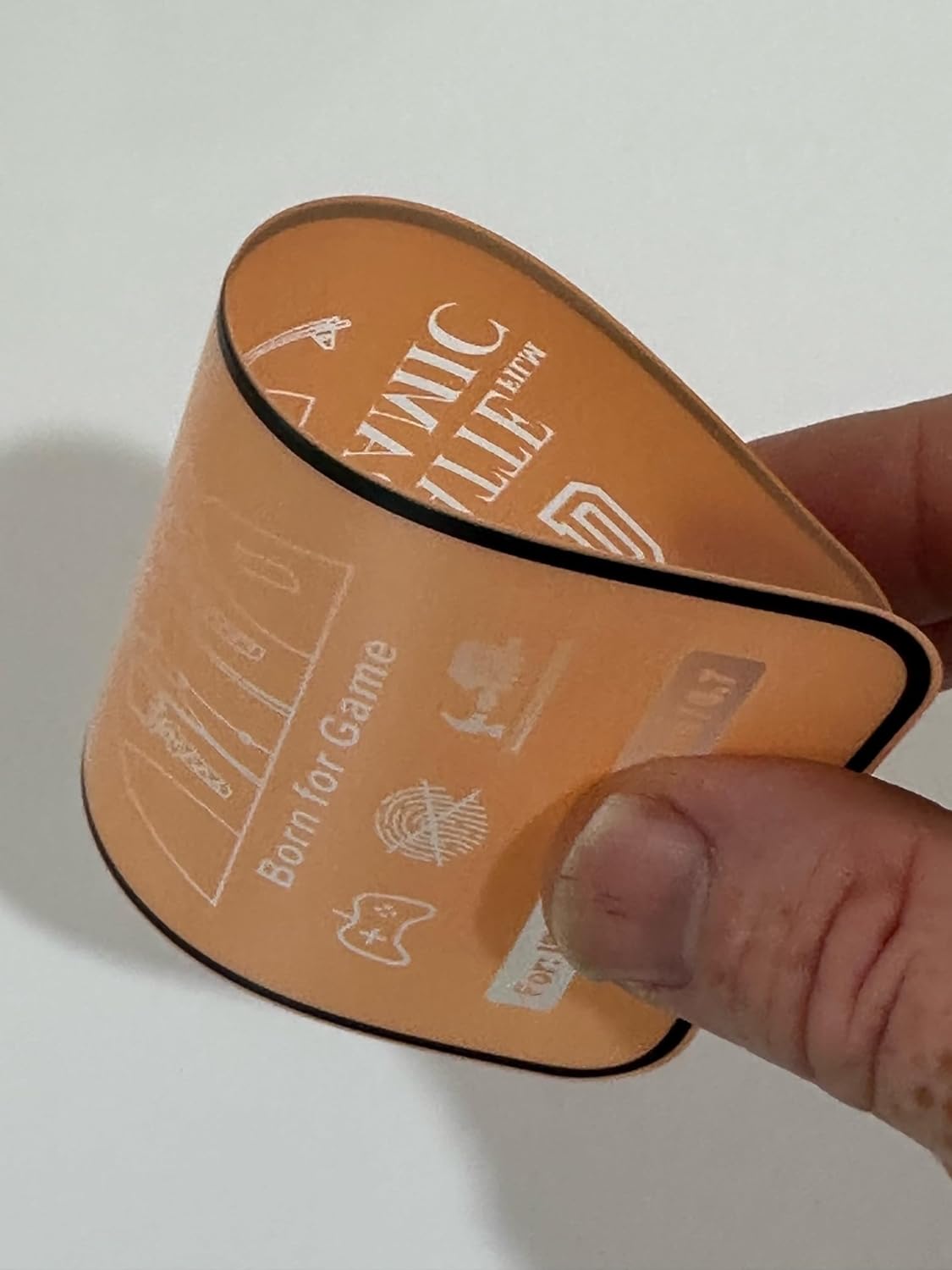 Flexible orange card.