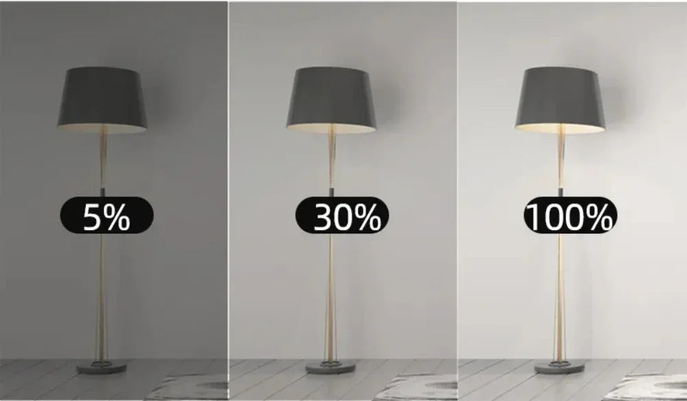 Floor lamp with adjustable brightness.