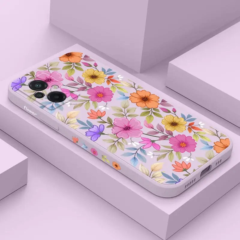 a phone case with a floral design