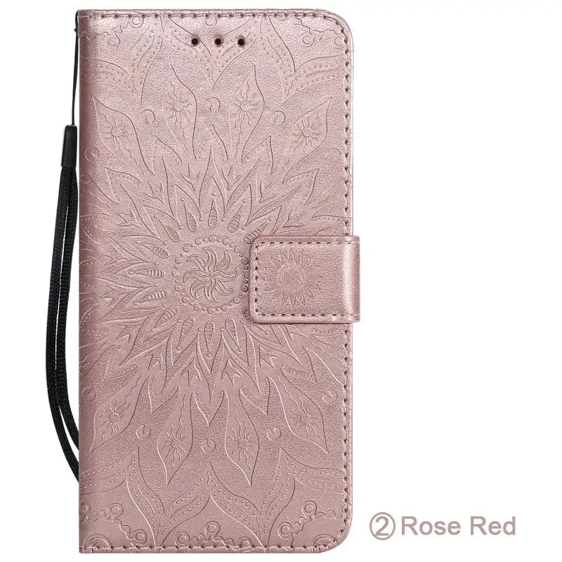 The flower pattern leather wallet case for iphone