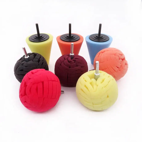 a set of four colorful plastic knobs