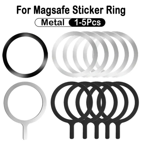 a set of four magsafe sticker rings with a metal ring