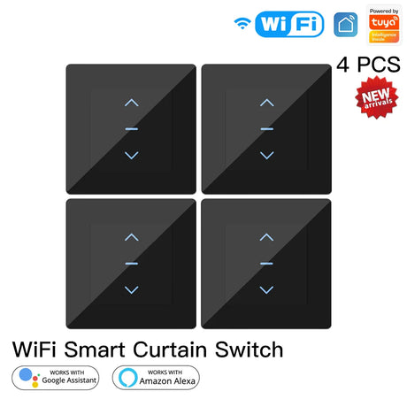 Four smart curtain switches.