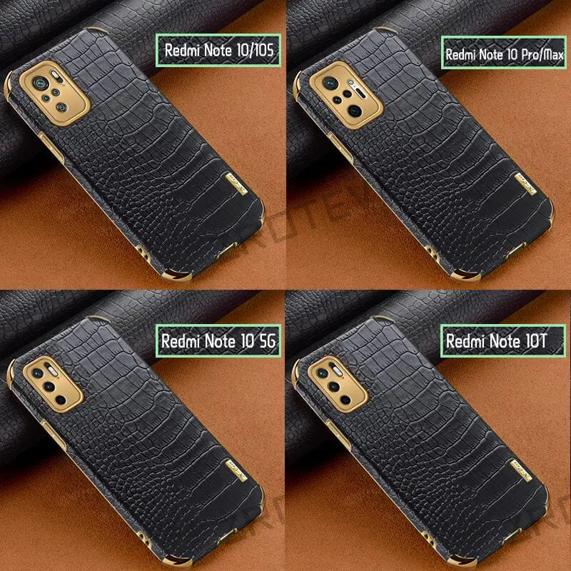 the case is made from genuine leather and has a crocodile skin