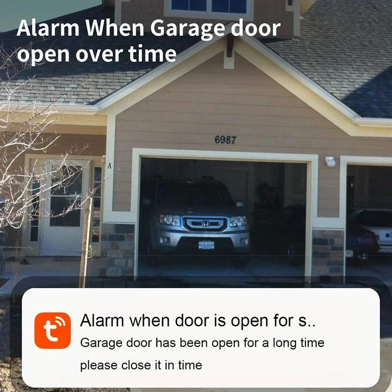 Garage door alarm notification.