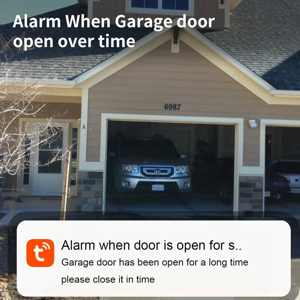 Garage door alarm system.