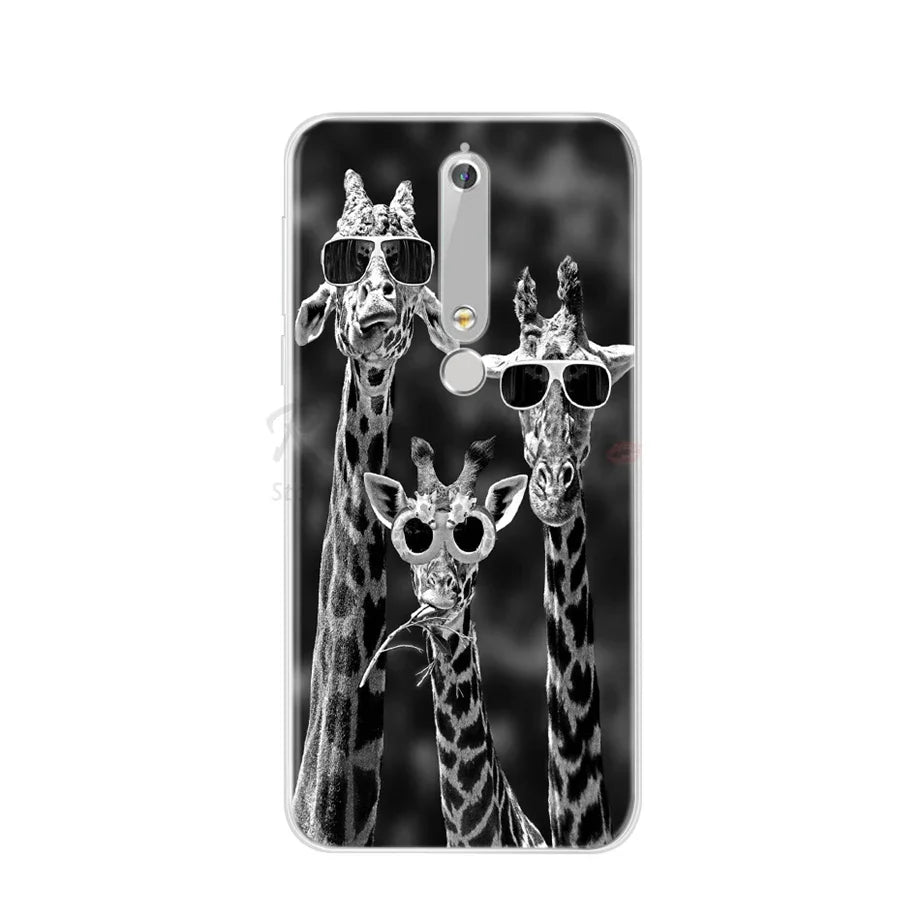 Giraffe-themed phone case.