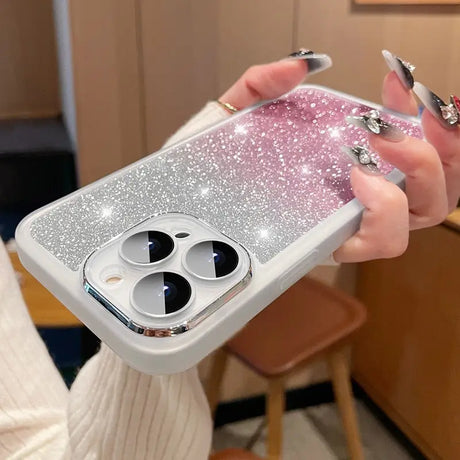 a woman holding a phone case with a ring holder