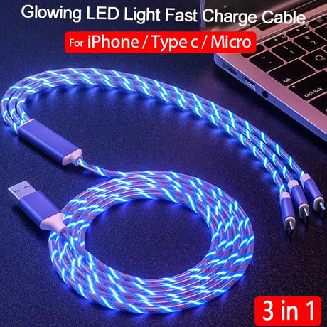 glow usb charging cable for iphone / ipad / iphone / ipod