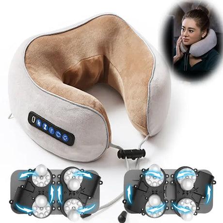 a neck pillow with a remote control