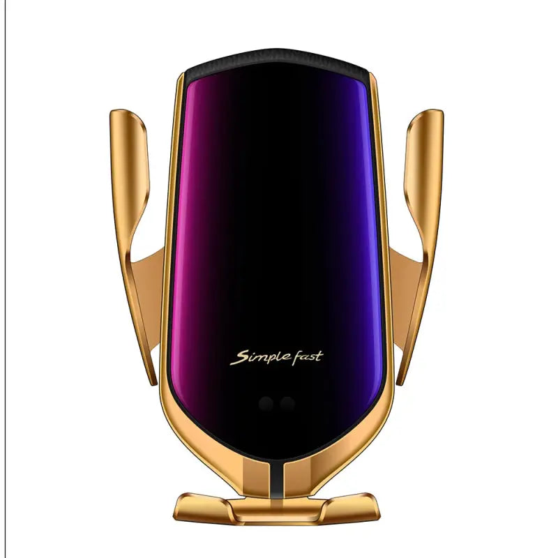 the gold and purple phone stand