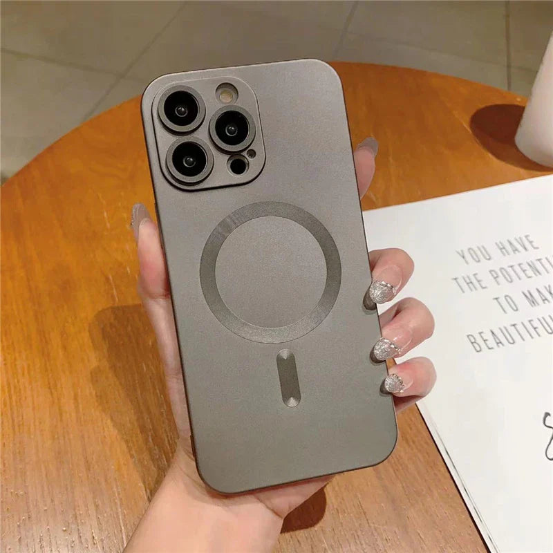 Gray iPhone case with MagSafe.