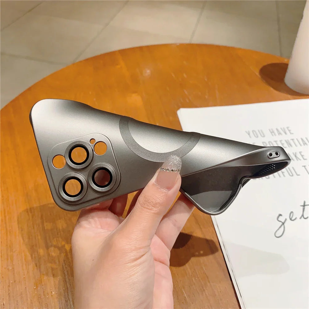 Gray phone case with camera lens cutouts.