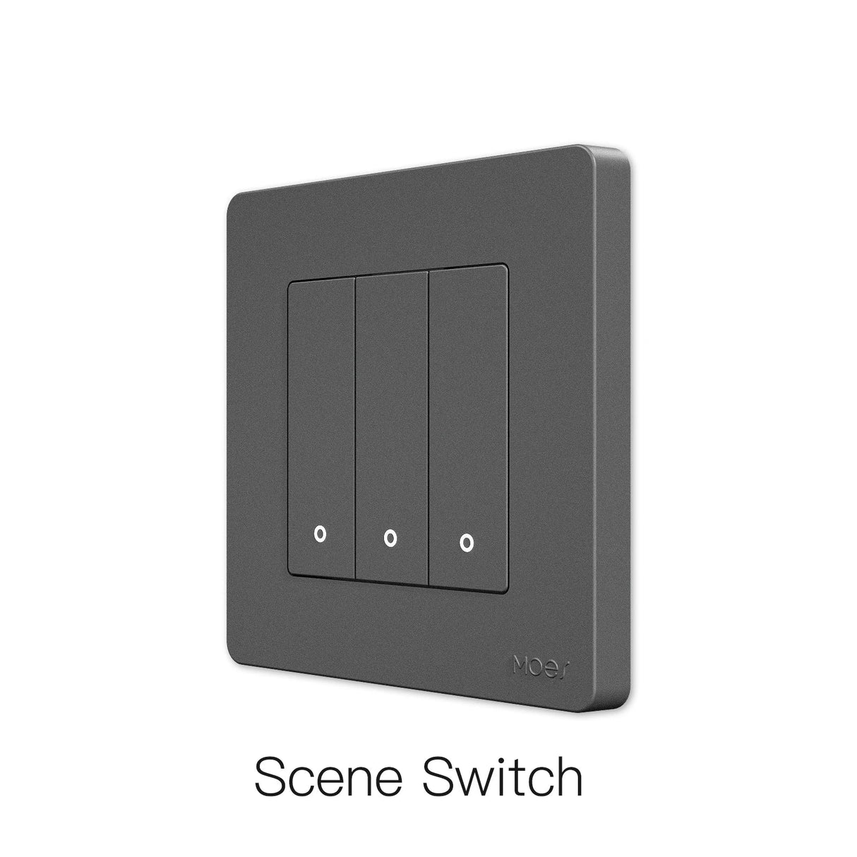 Gray triple light switch.