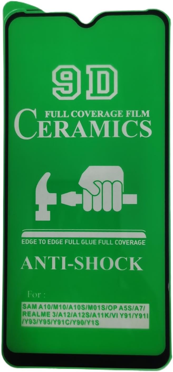 Green 9D ceramic full coverage anti-shock screen protector.