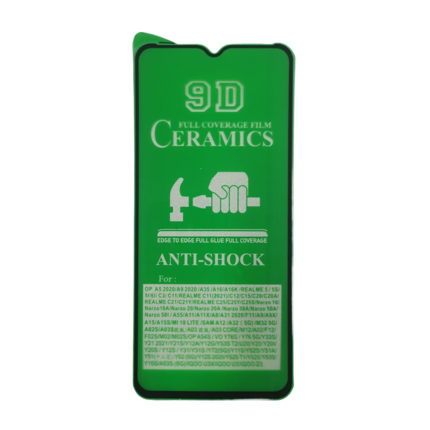 Green 9D ceramics anti-shock screen protector.