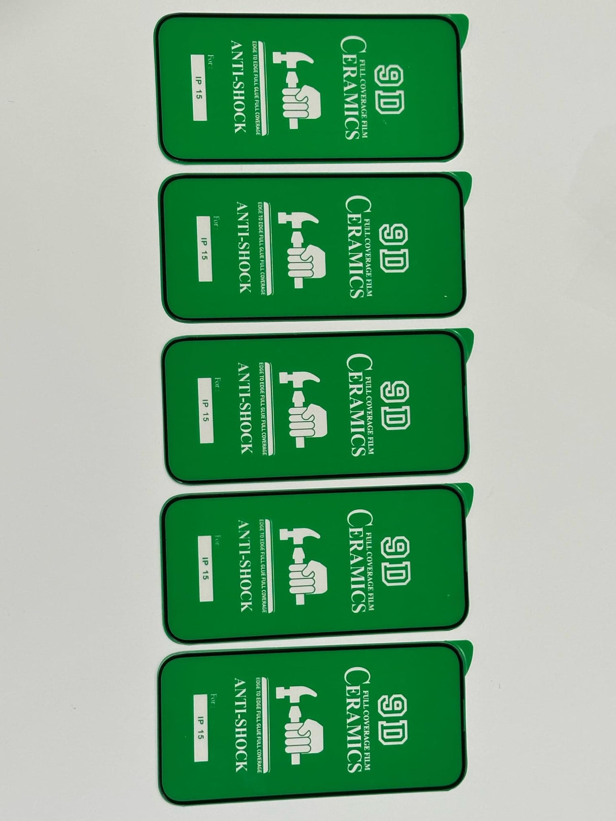 Green anti-shock screen protectors.