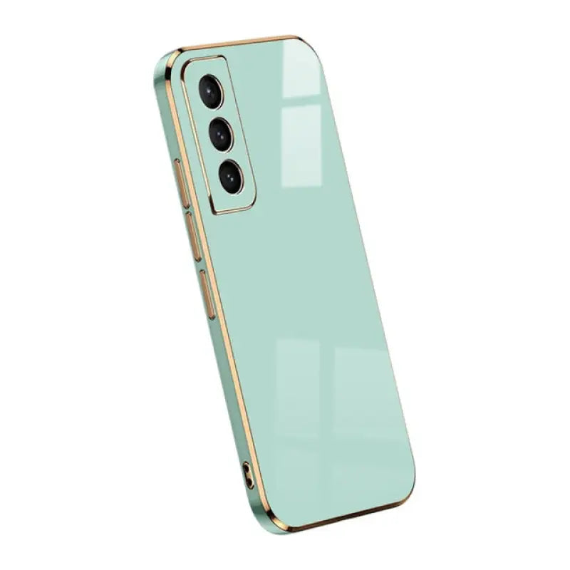 the back of a green iphone case
