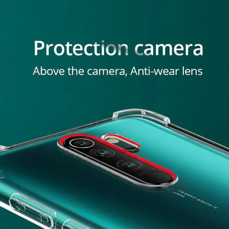 the back of a green phone with the text protector