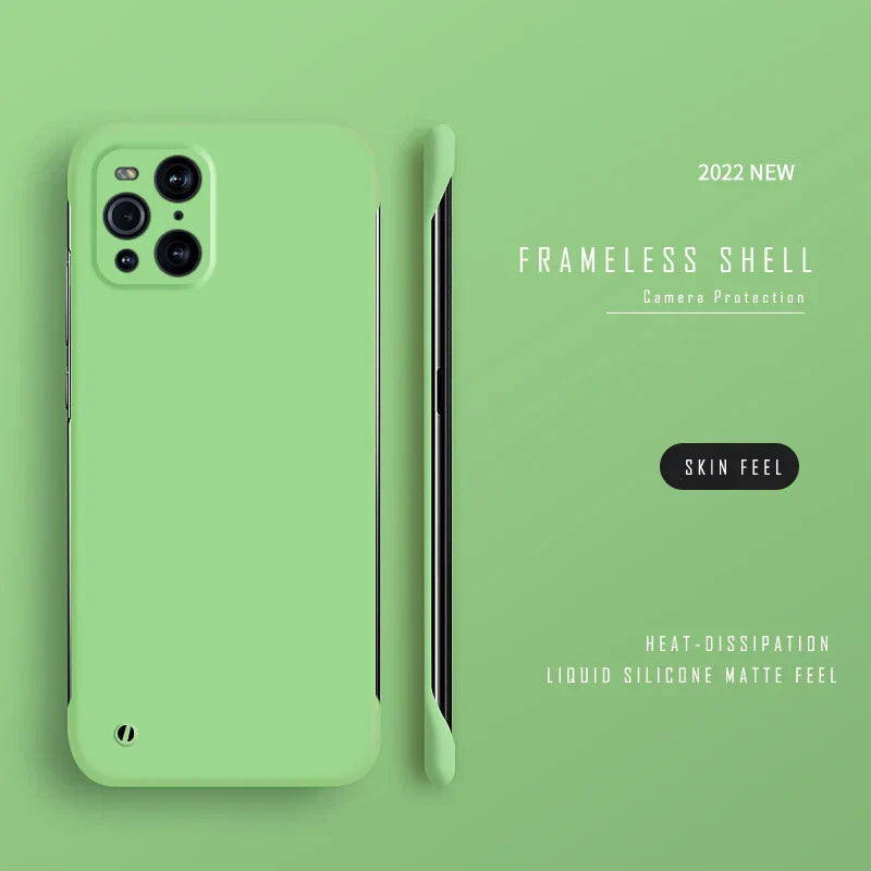 a green phone case with a black phone in the middle