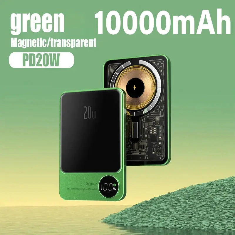 a green phone with a speaker on top of it