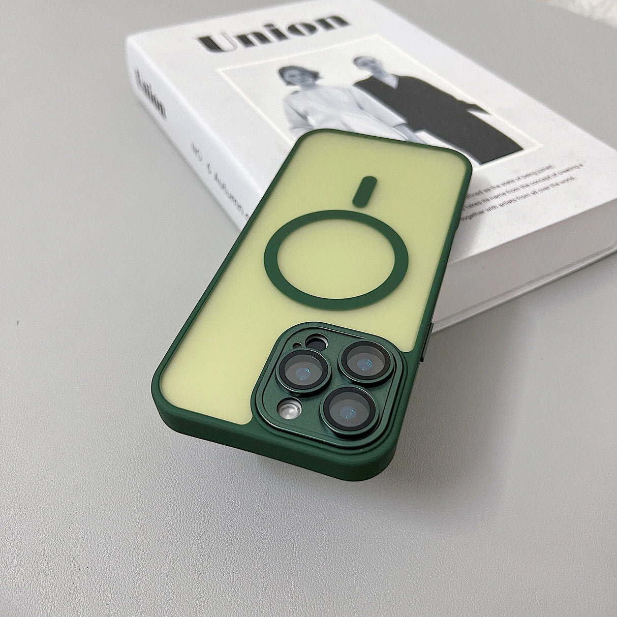 Green and yellow iPhone case.