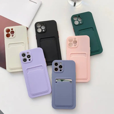 the case is made from soft plastic and has a protective for the iphone