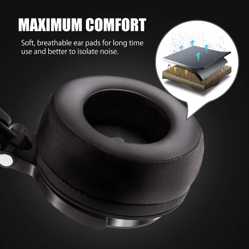 Headphone ear cup with soft, breathable padding for maximum comfort and noise isolation.