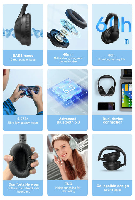 Headphone product features.