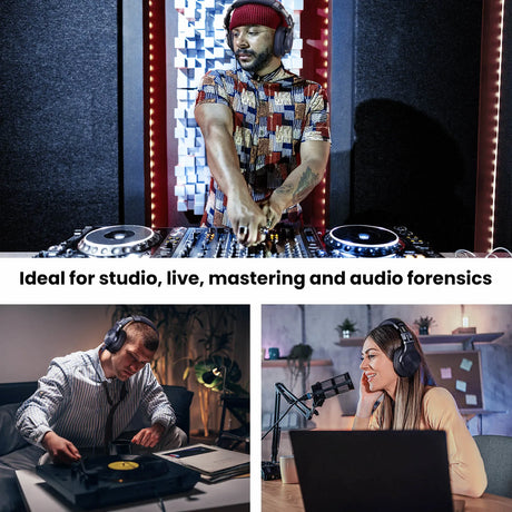 Headphones used for audio production.