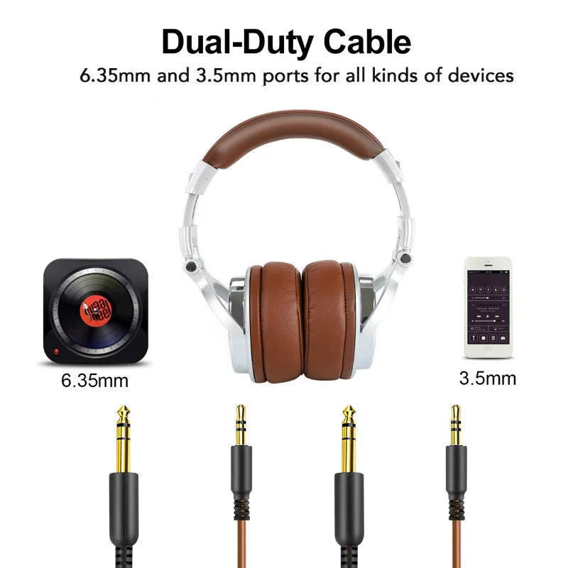 Headphones with dual-duty cable.
