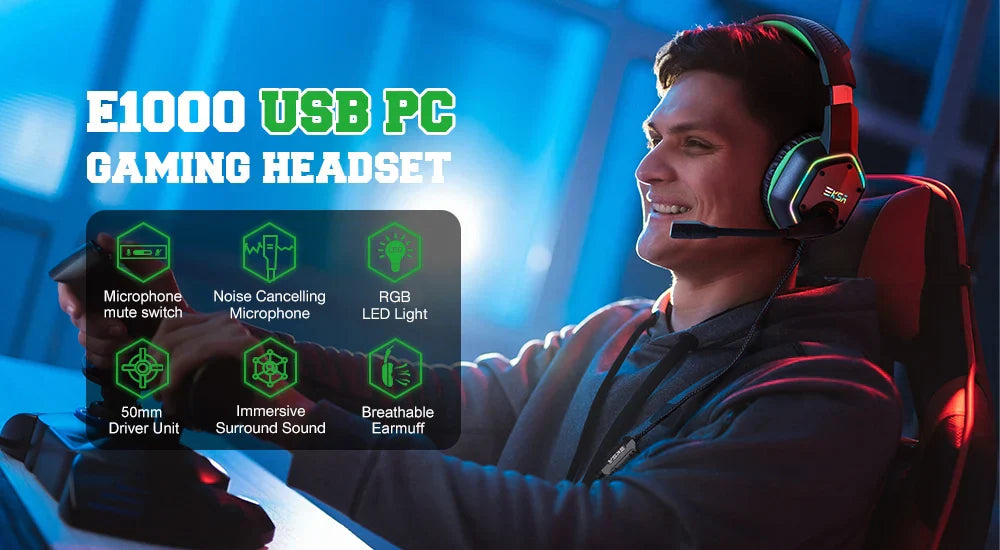 Gaming headset with red and black color scheme and attached microphone.