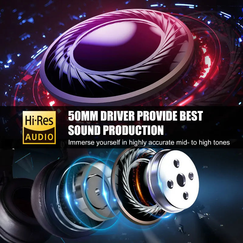 High-quality audio driver with 50mm components for superior sound production.