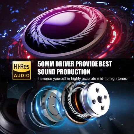 High-quality audio driver with 50mm components for superior sound production.