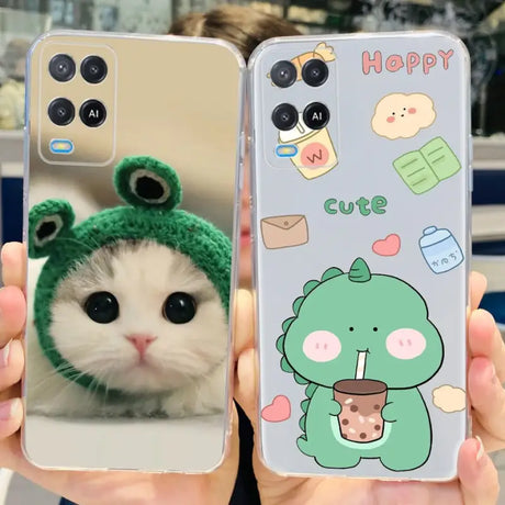 a person holding a phone case with a cat in it
