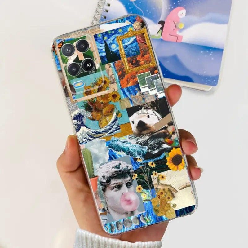 someone holding a phone with a picture of a woman’s face on it