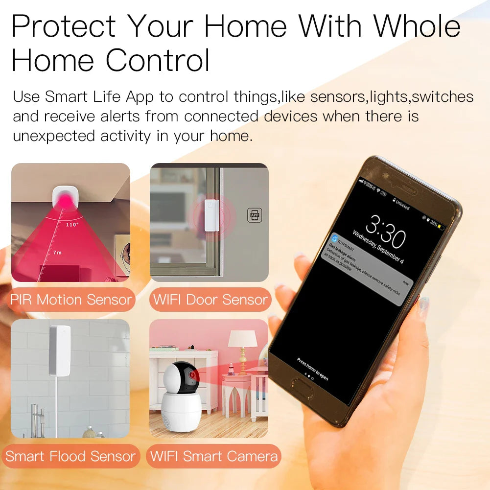 Home security system advertisement.