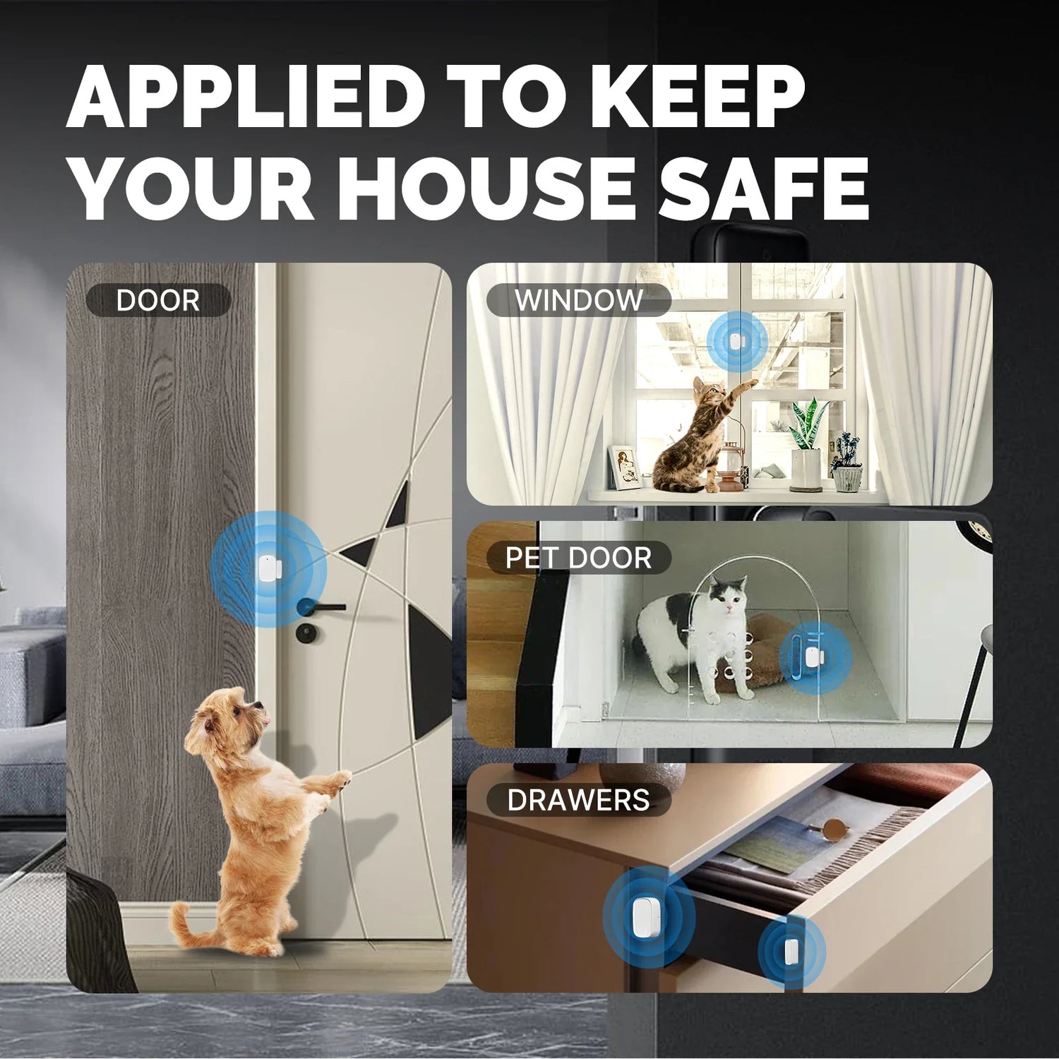 Home security sensor applications.