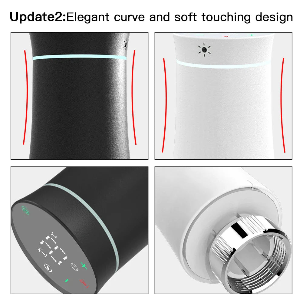 Humidifier with curved design.